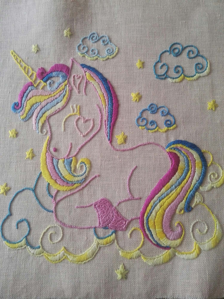 Licorne brodée